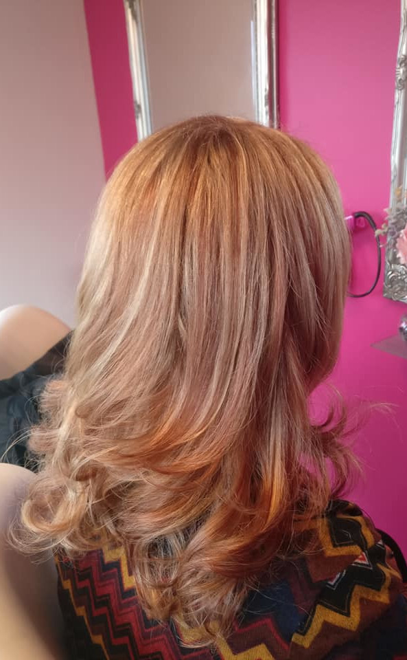 Highlights and blow dry